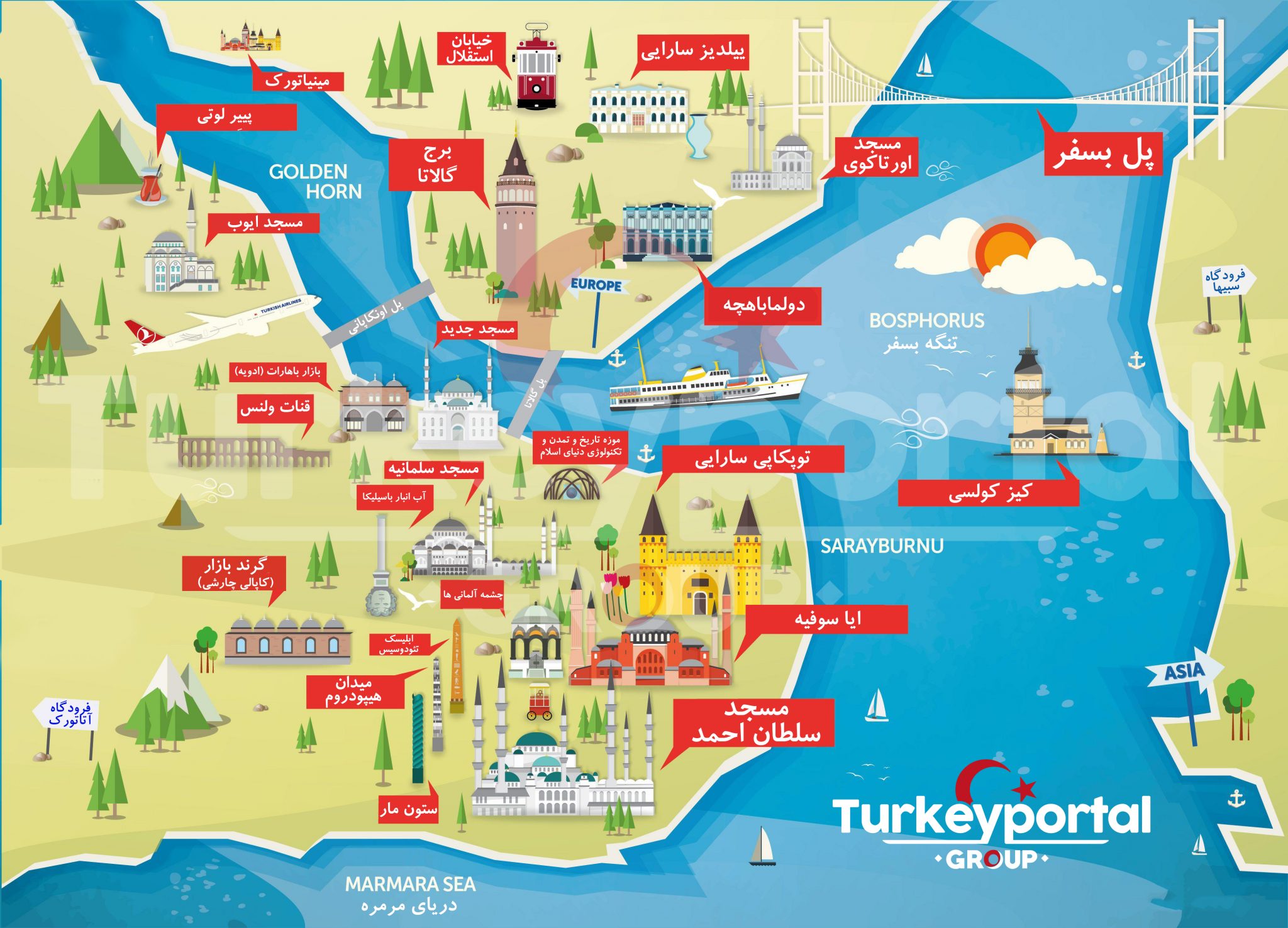 map of tourist attractions in istanbul